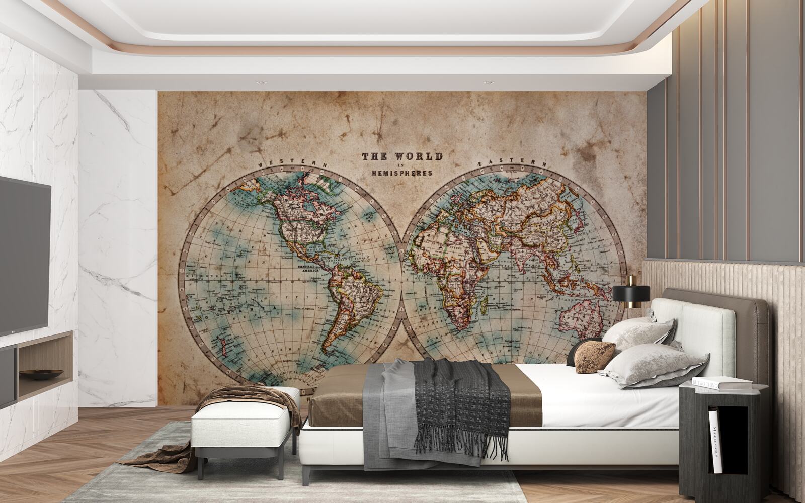 Fototapeten Links -a -a -half -ace Ancient Geographical Atlas