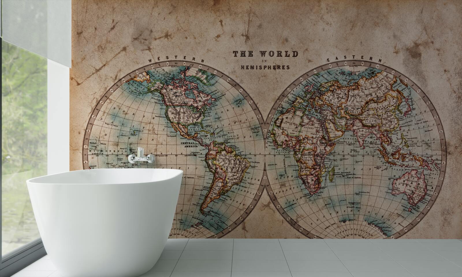Fototapeten Links -a -a -half -ace Ancient Geographical Atlas