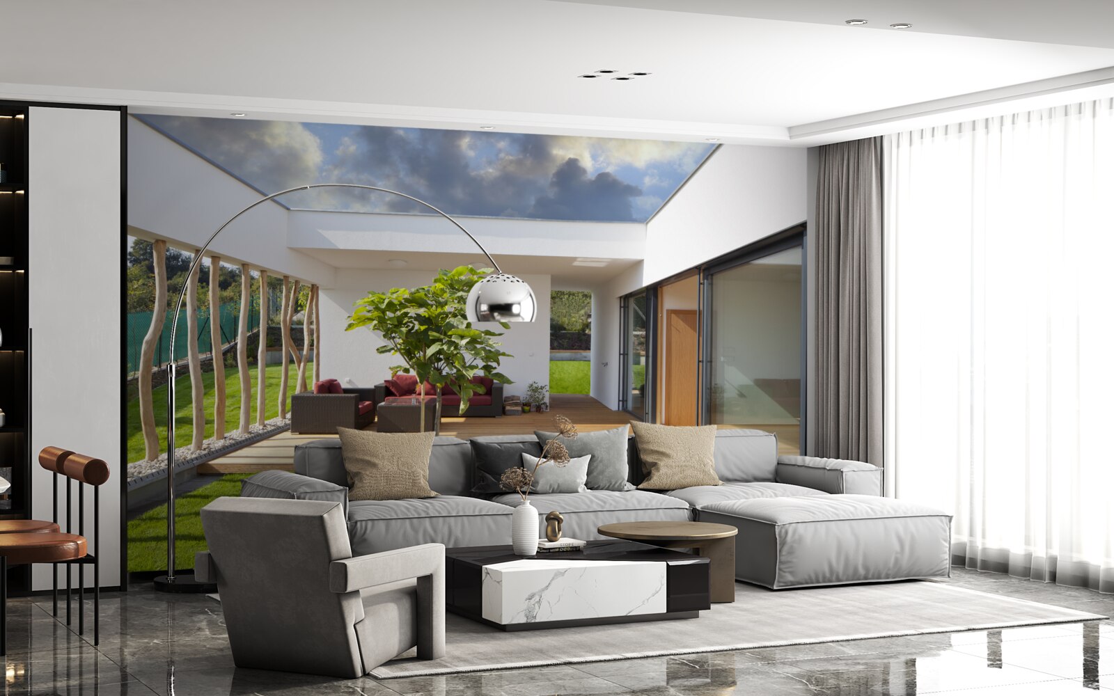 Fototapeten Modernisierte Innenarchitektur eines Privathauss