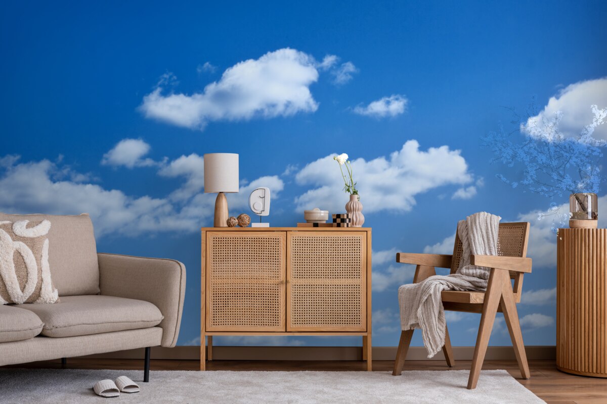 Fototapeten Weiße Wolken schweben am blauen Himmel