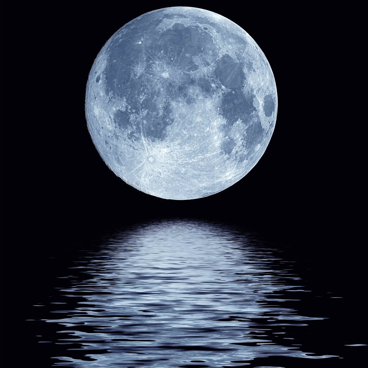 Fototapeten Reflexion des Mondes vollständig auf der Wasseroberfläche