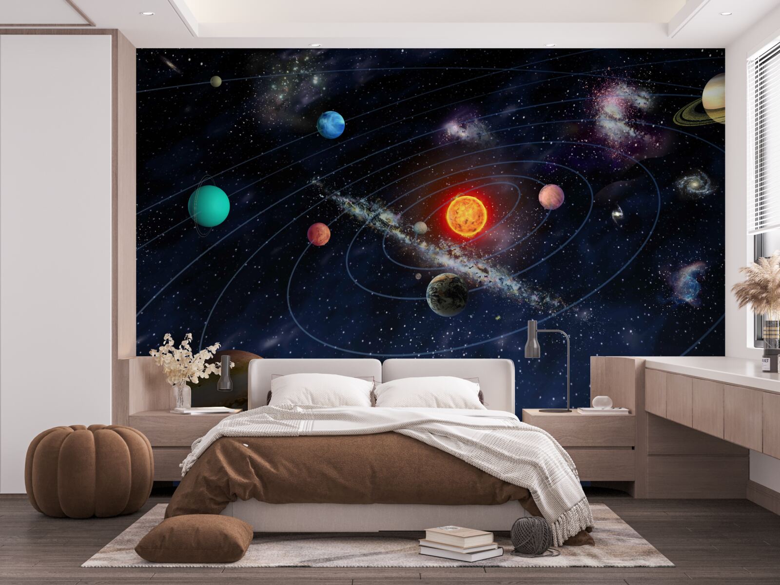 Fototapeten Planetenschema im Weltraum