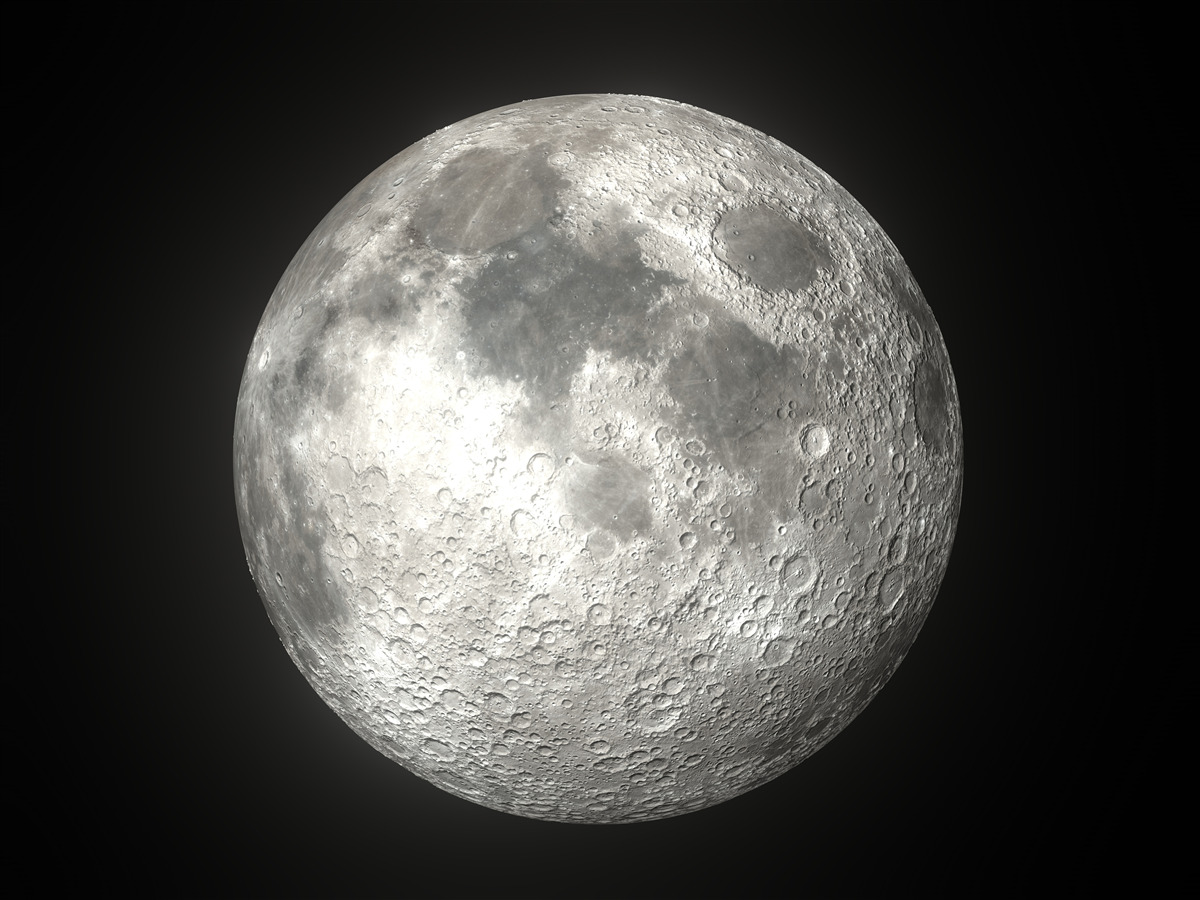 Fototapeten Der schwarze Hintergrund ist mit einem unvergleichlichen Mond dekoriert