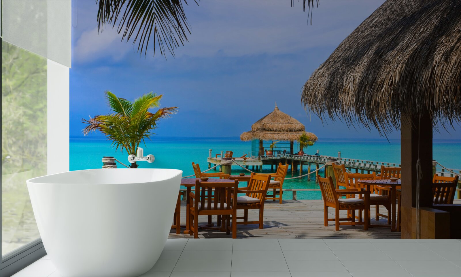 Fototapeten Wasserrestaurant