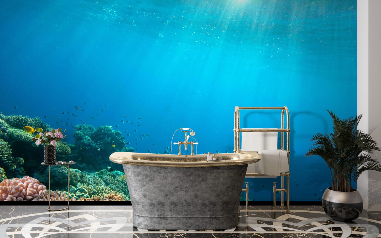 Fototapeten das Wasser des Ozeans tief