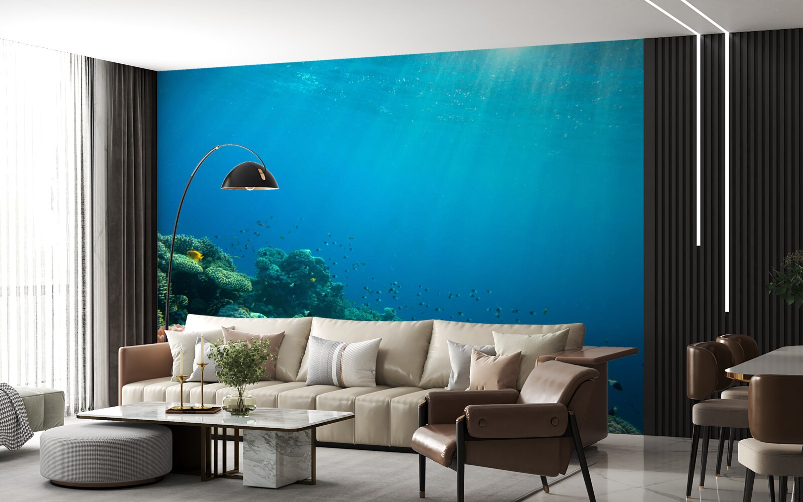 Fototapeten das Wasser des Ozeans tief