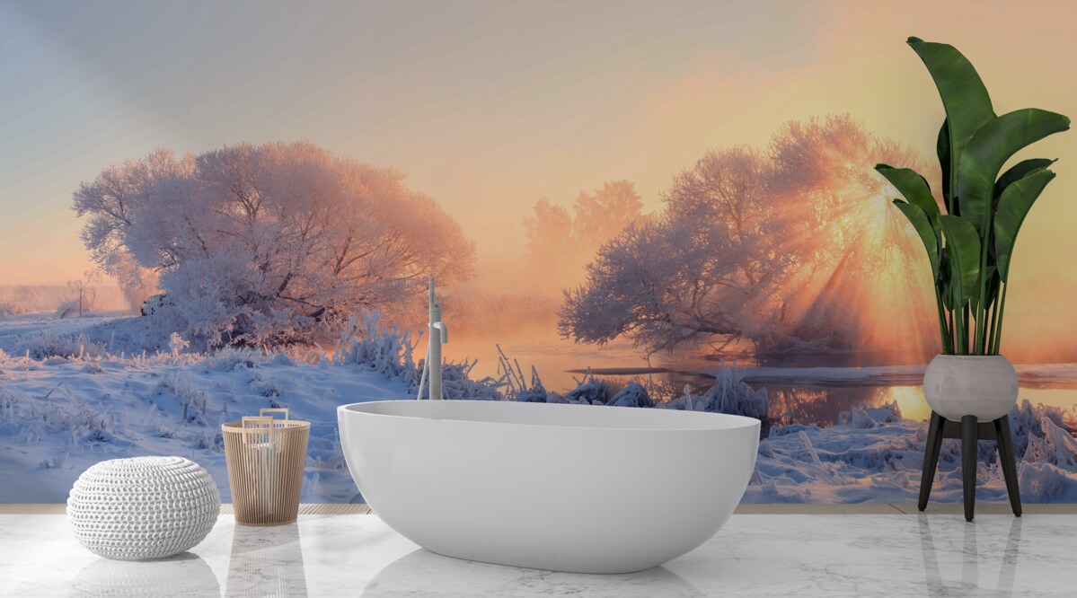 Fototapeten Wintermorgen in Mroza