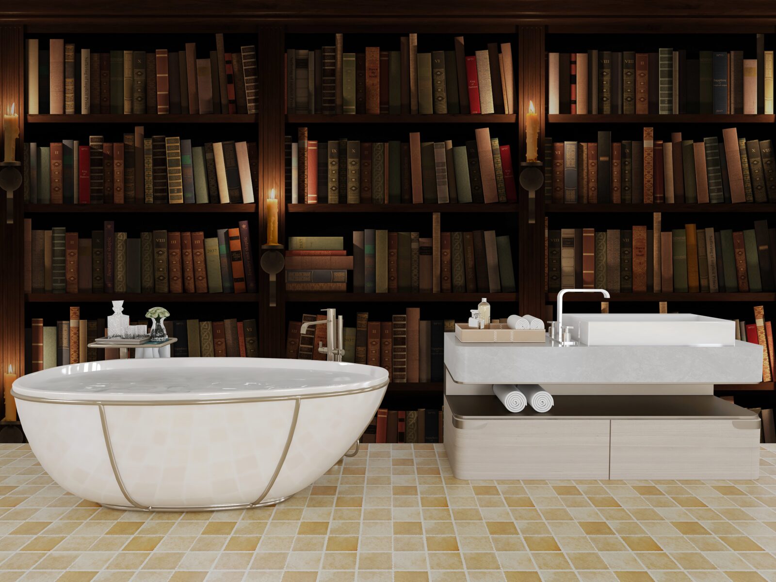 Fototapeten Reiche historische Bibliothek