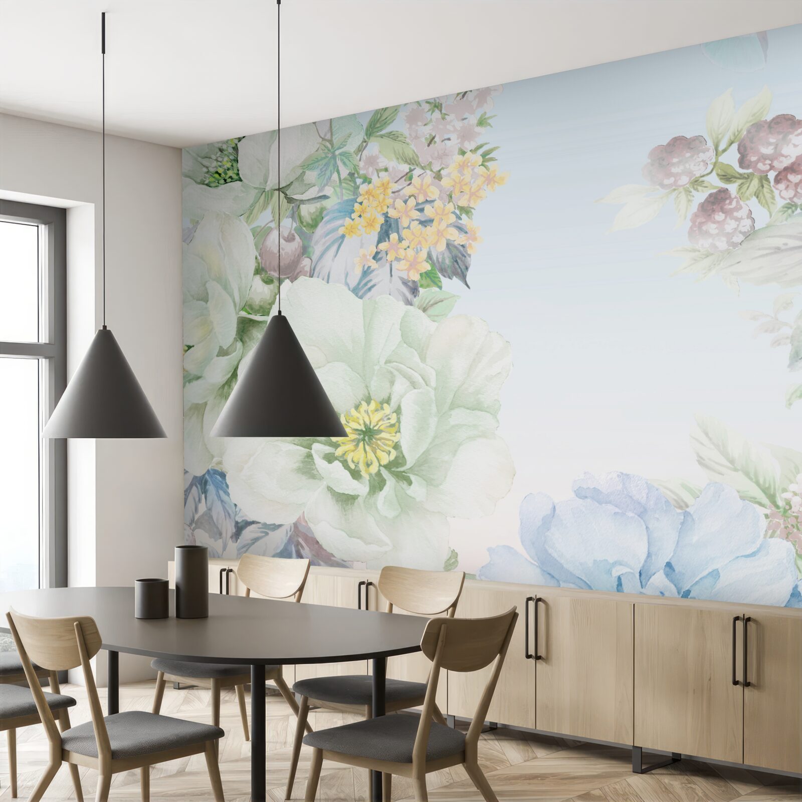 Fototapeten Blumen in zarten Pastellfarben