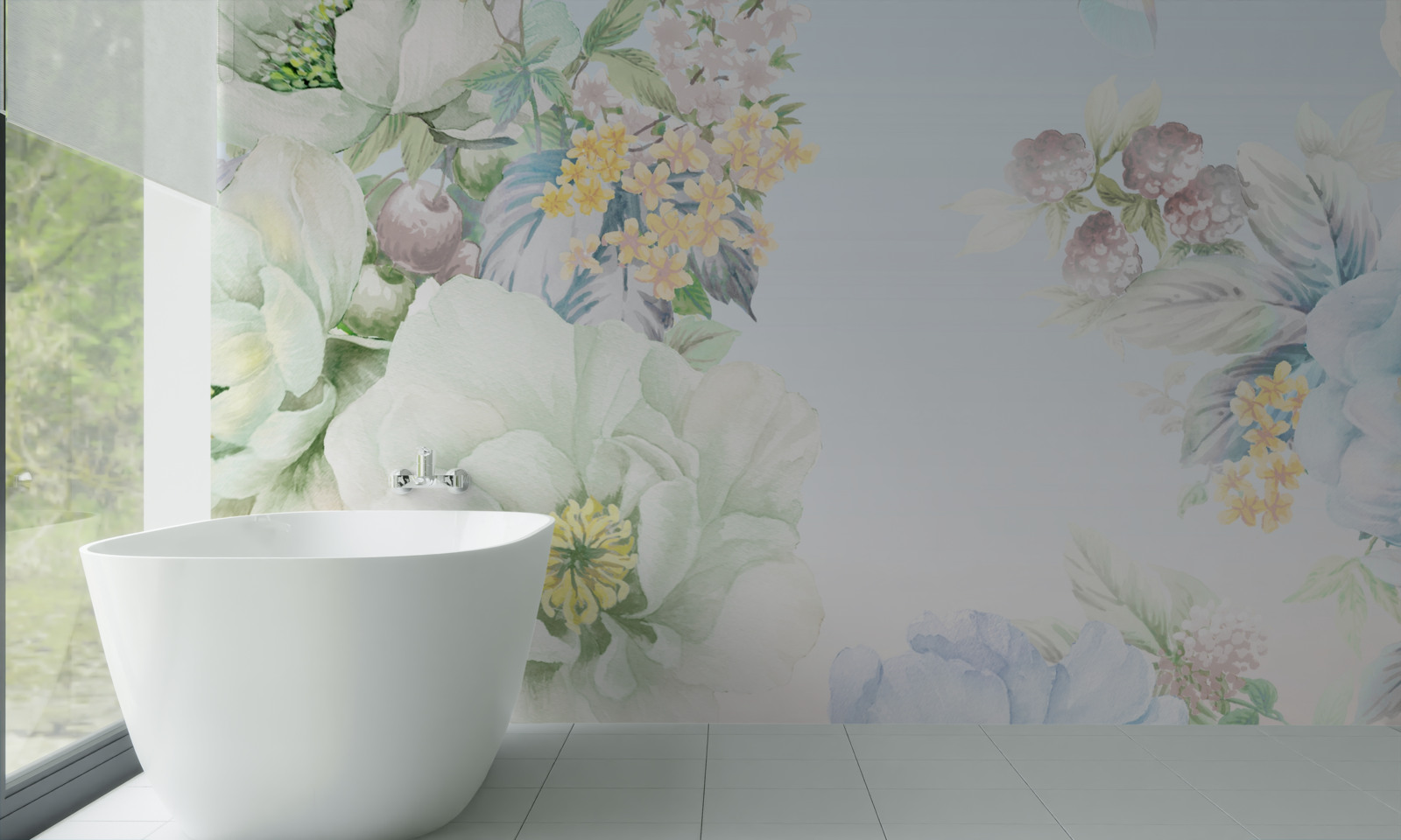 Fototapeten Blumen in zarten Pastellfarben