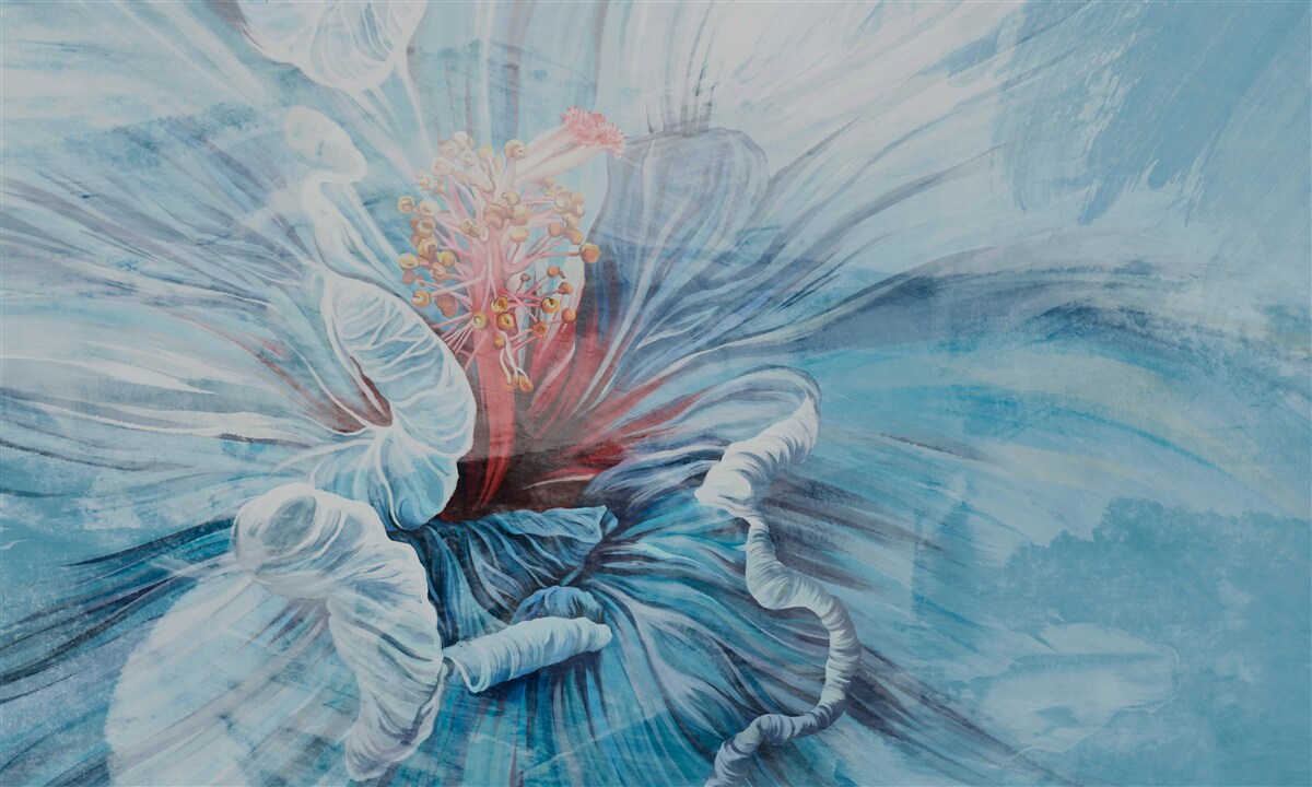 Fototapeten Eine Blume, die blüht