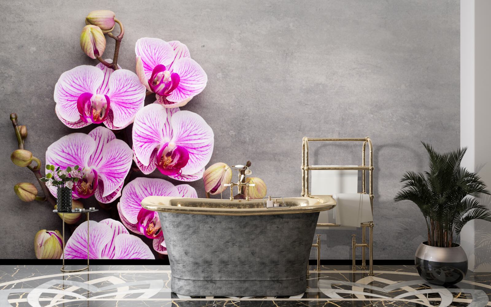 Fototapeten Lilio-Weiß-Orchidee