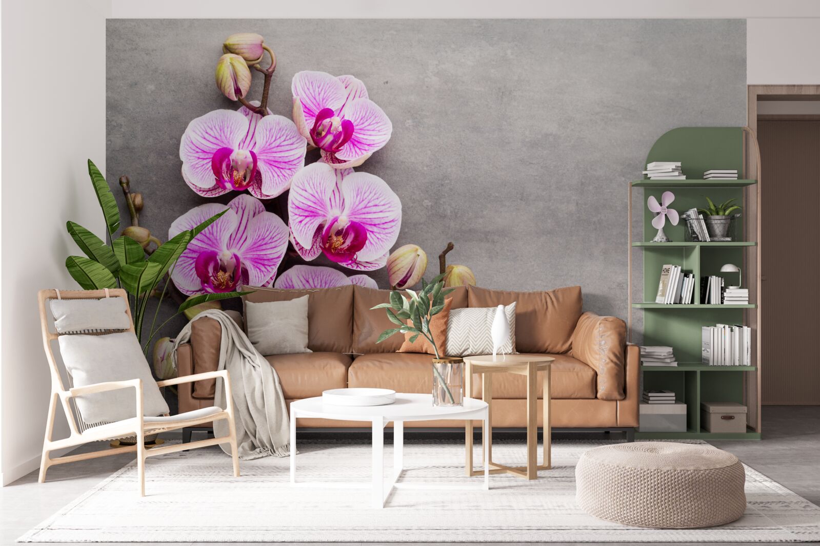 Fototapeten Lilio-Weiß-Orchidee