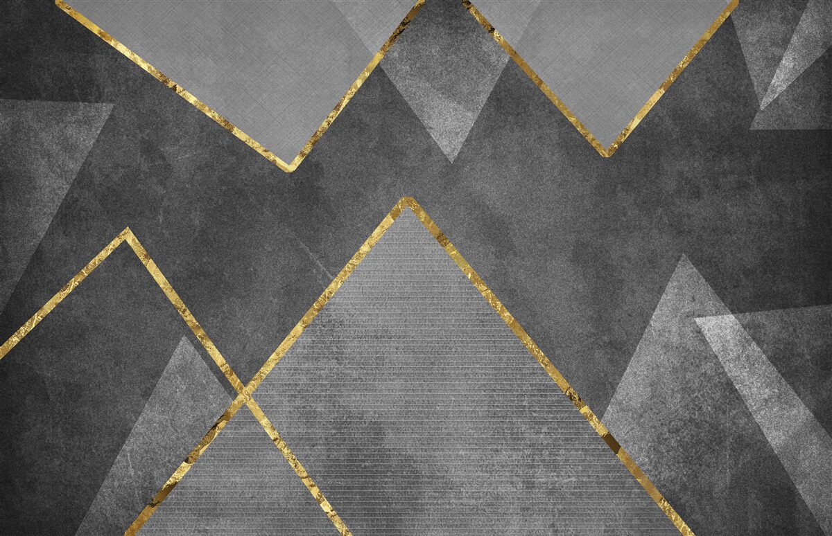Fototapeten Gold- und Schwarz -Weiß -Zick -Zag