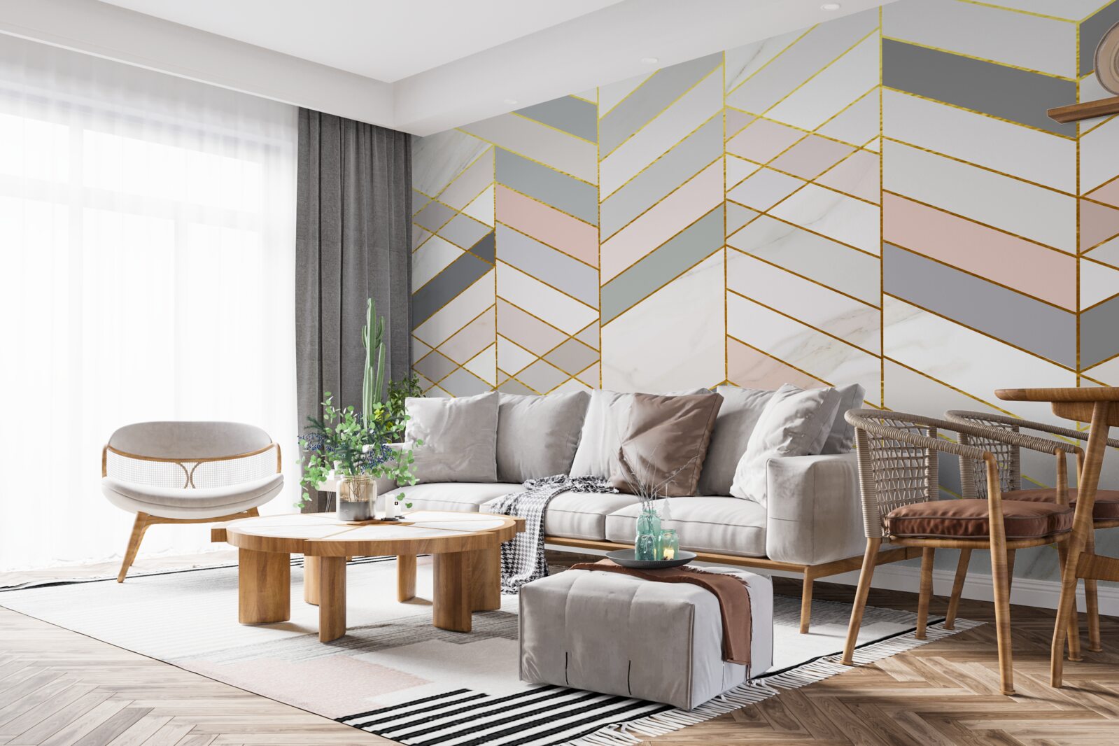 Fototapeten Pastelllinien diagonal angeordnet