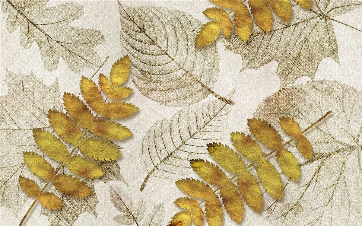 Fototapeten Dschungel mit Gold bedeckt