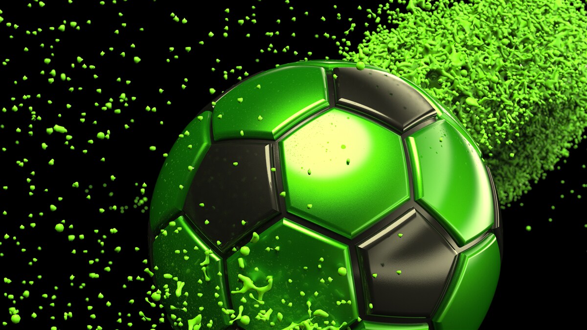 Fototapeten Wir beleuchten den Ball mit grünem Licht