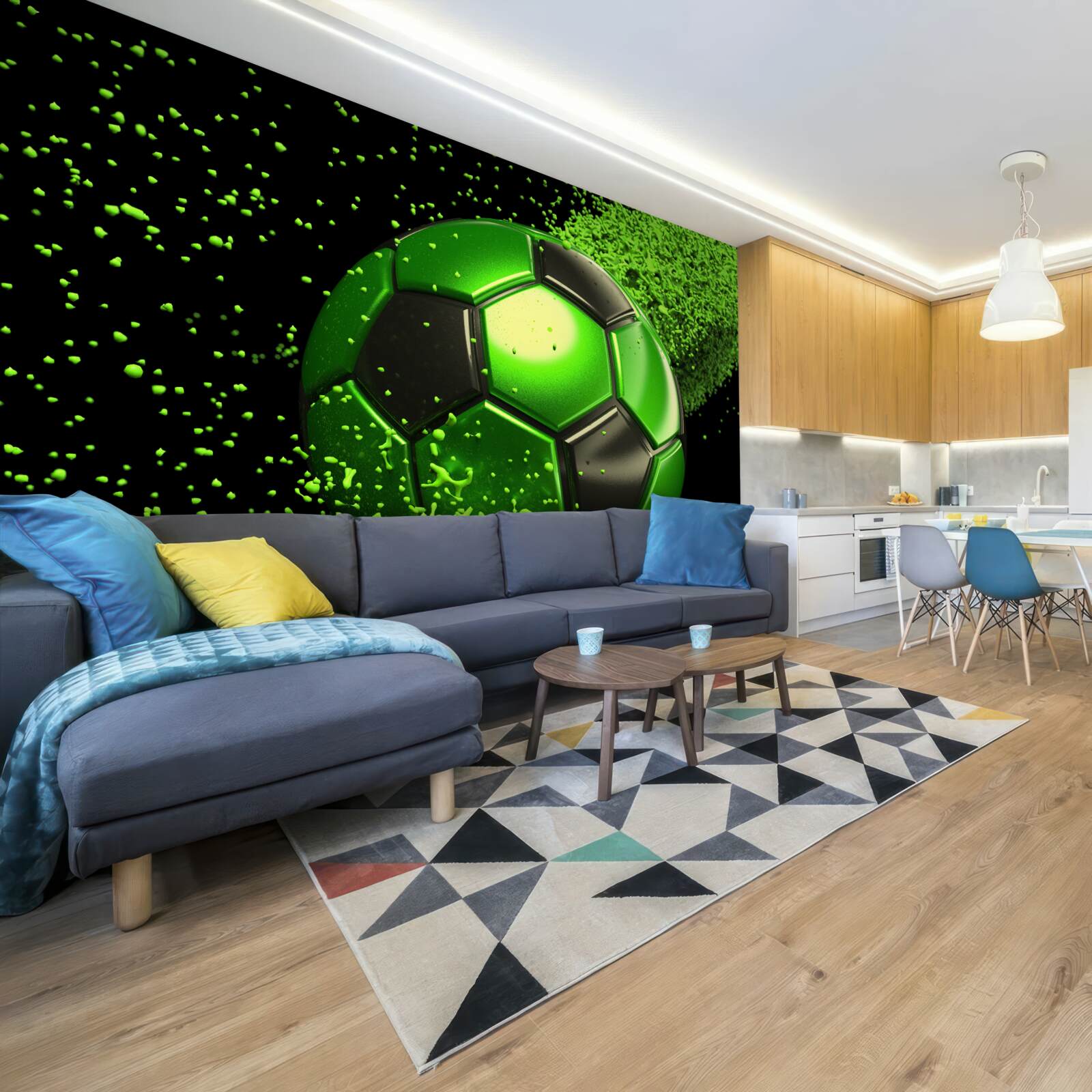 Fototapeten Wir beleuchten den Ball mit grünem Licht