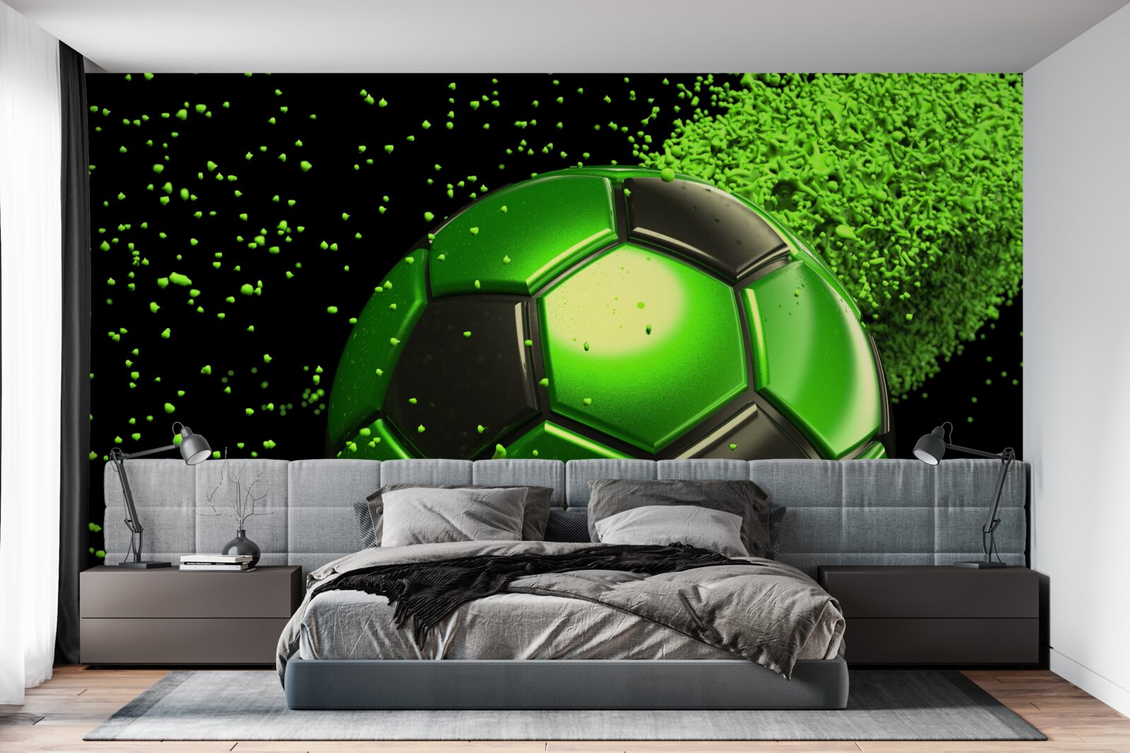 Fototapeten Wir beleuchten den Ball mit grünem Licht