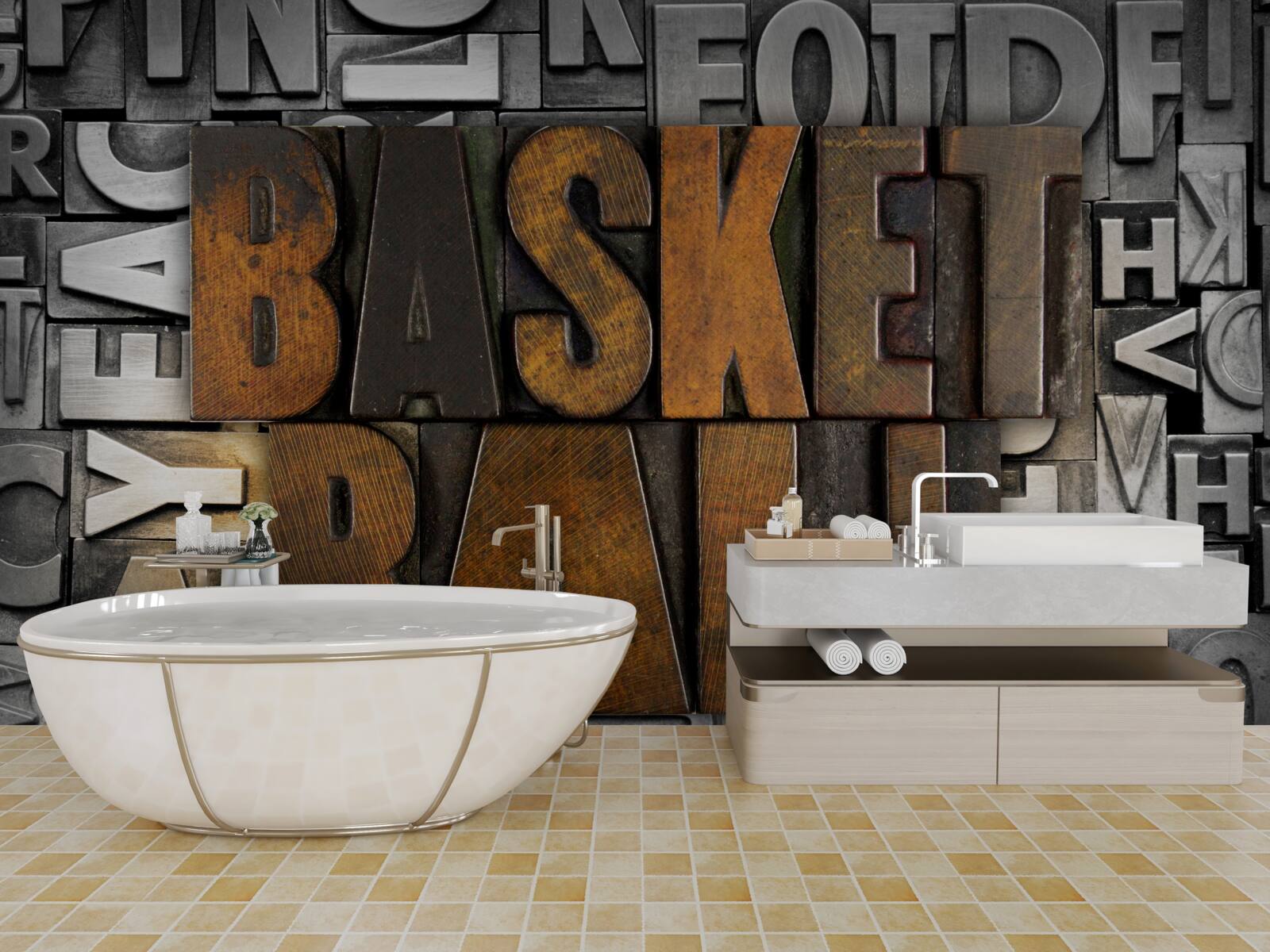 Fototapeten "Basketball" auf Metall graviert