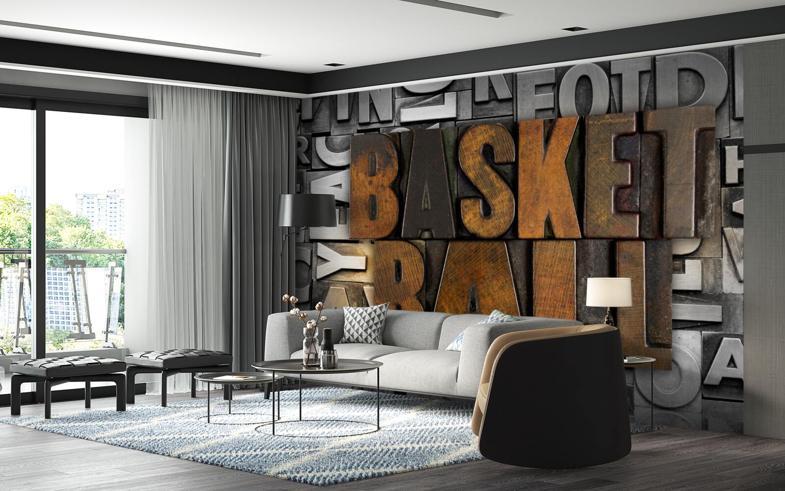 Fototapeten "Basketball" auf Metall graviert