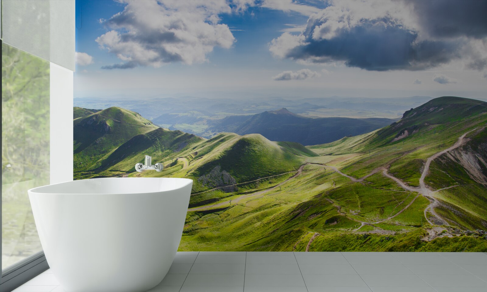 Fototapeten Touristenrouten entlang der Berggipfel