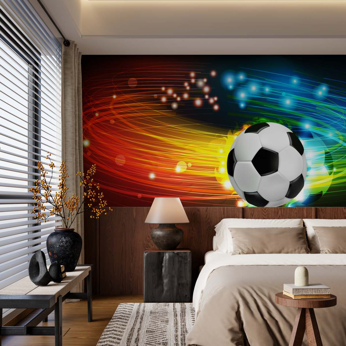 Fototapeten Fußball gehört zu der hellen Farbpalette