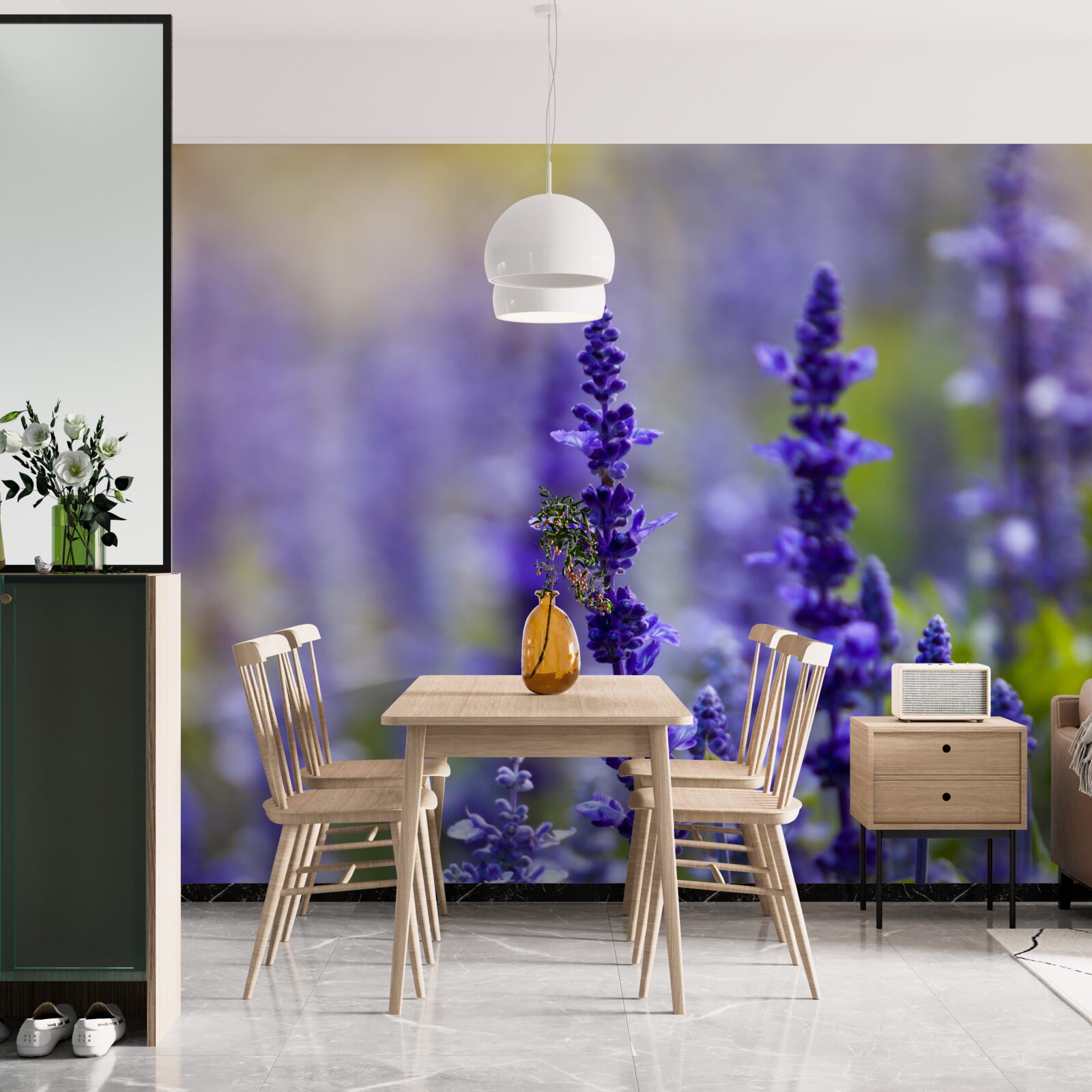Fototapeten Lila Lavendel -Makrofotografie