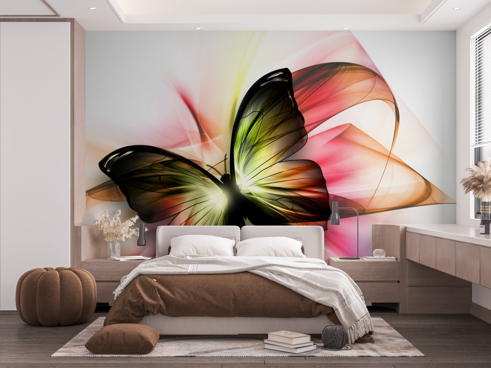Fototapeten Ein wunderschöner Schmetterling schwebt anmutig in der Luft