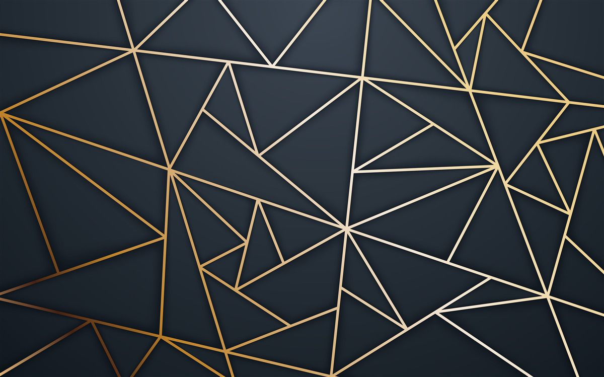 Fototapeten Formen, die durch goldene Linien erzeugt werden