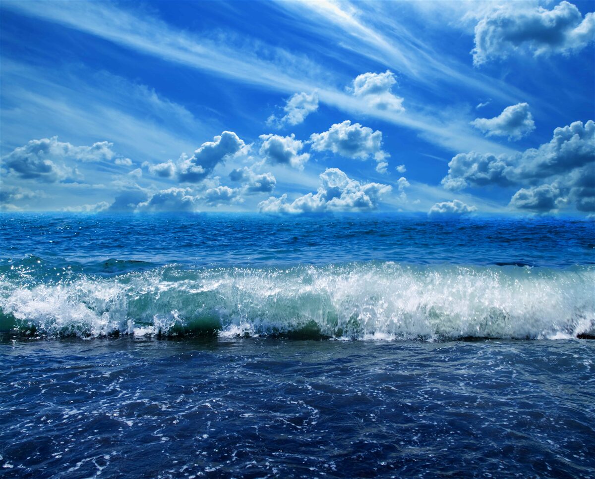 Fototapeten turbulenter blauer Wasserraum
