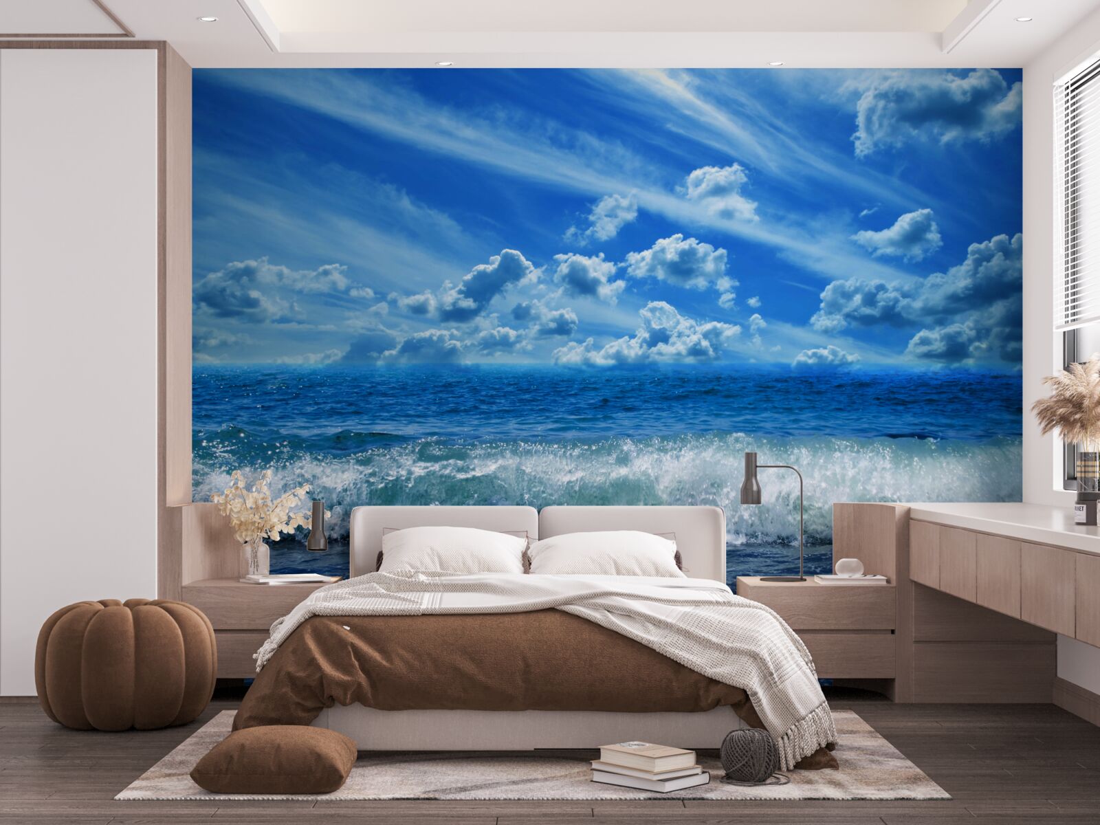 Fototapeten turbulenter blauer Wasserraum