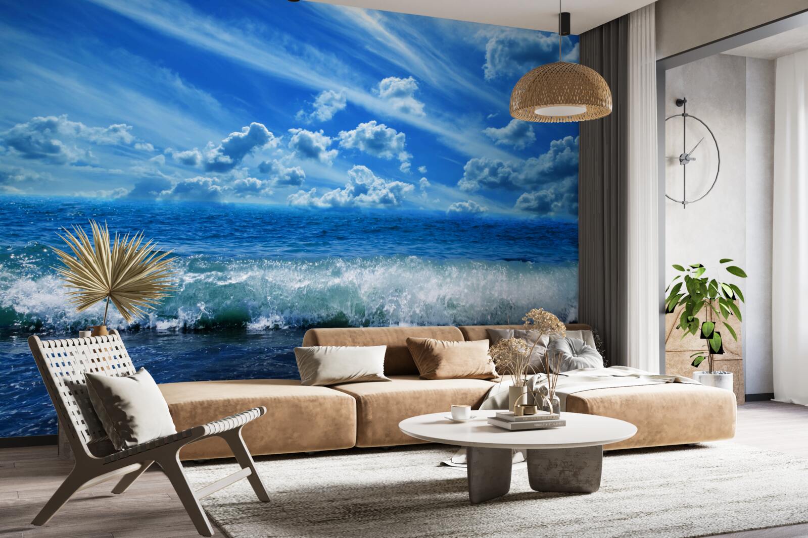 Fototapeten turbulenter blauer Wasserraum