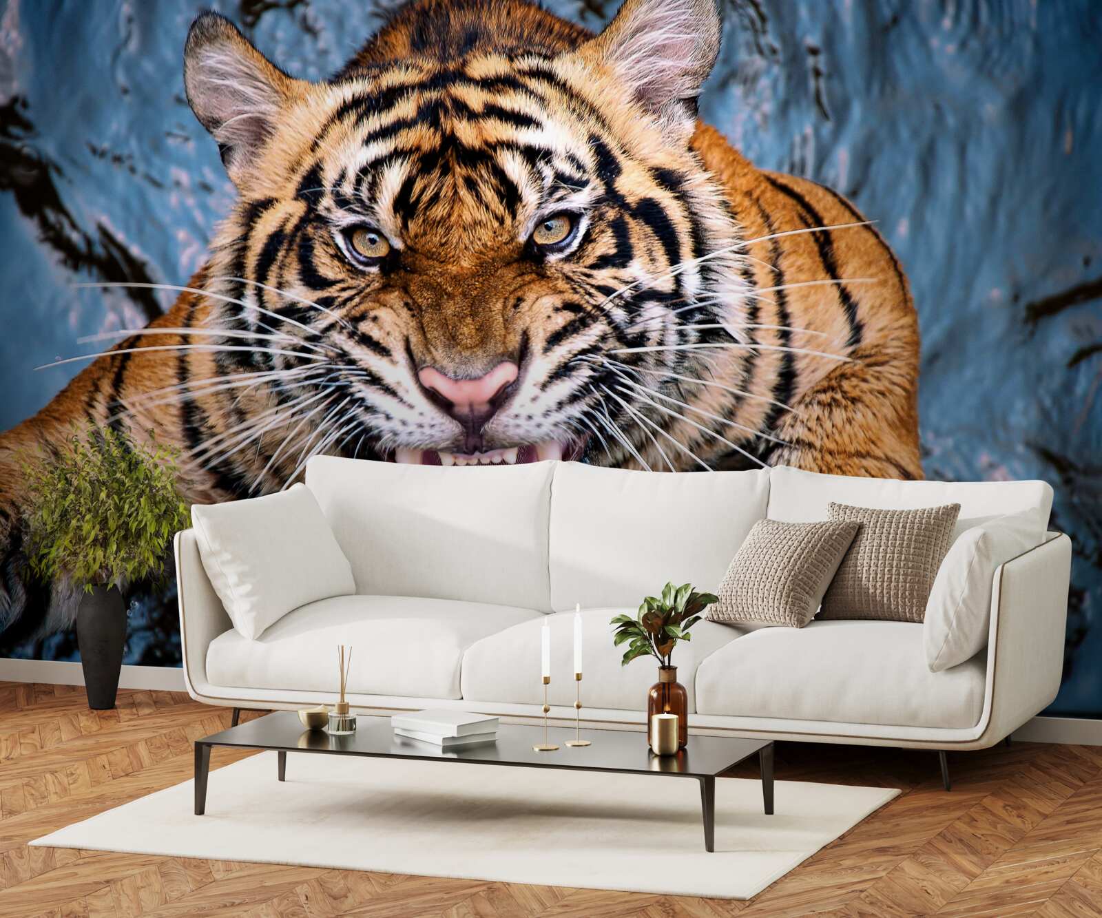 Fototapeten Der Tiger brüllt vor Wut