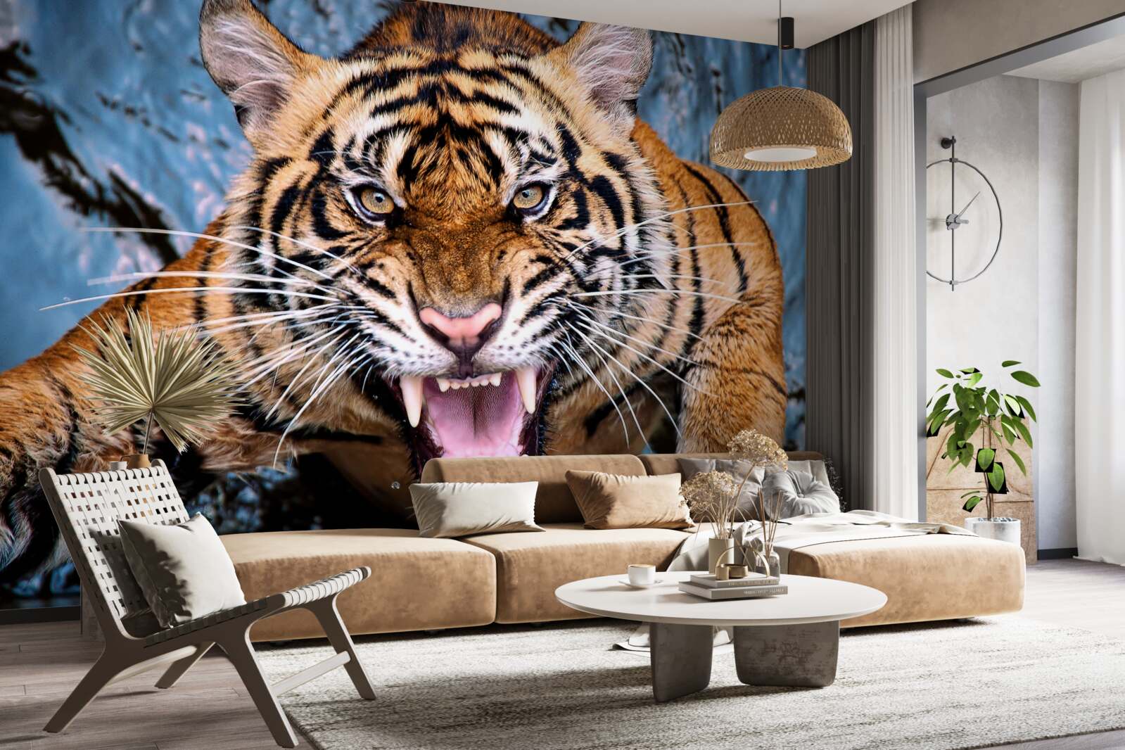 Fototapeten Der Tiger brüllt vor Wut