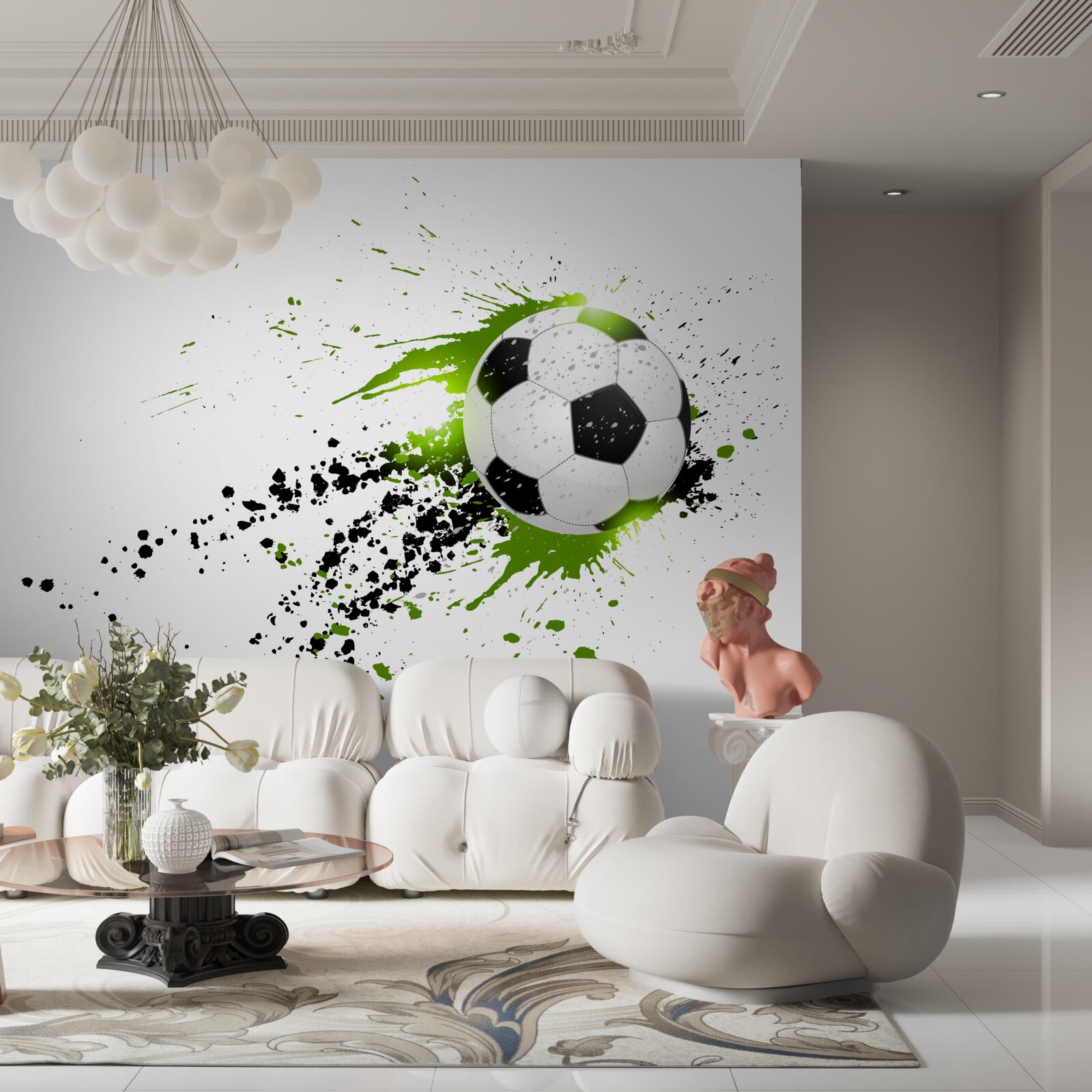Fototapeten Fußball auf weißem Hintergrund