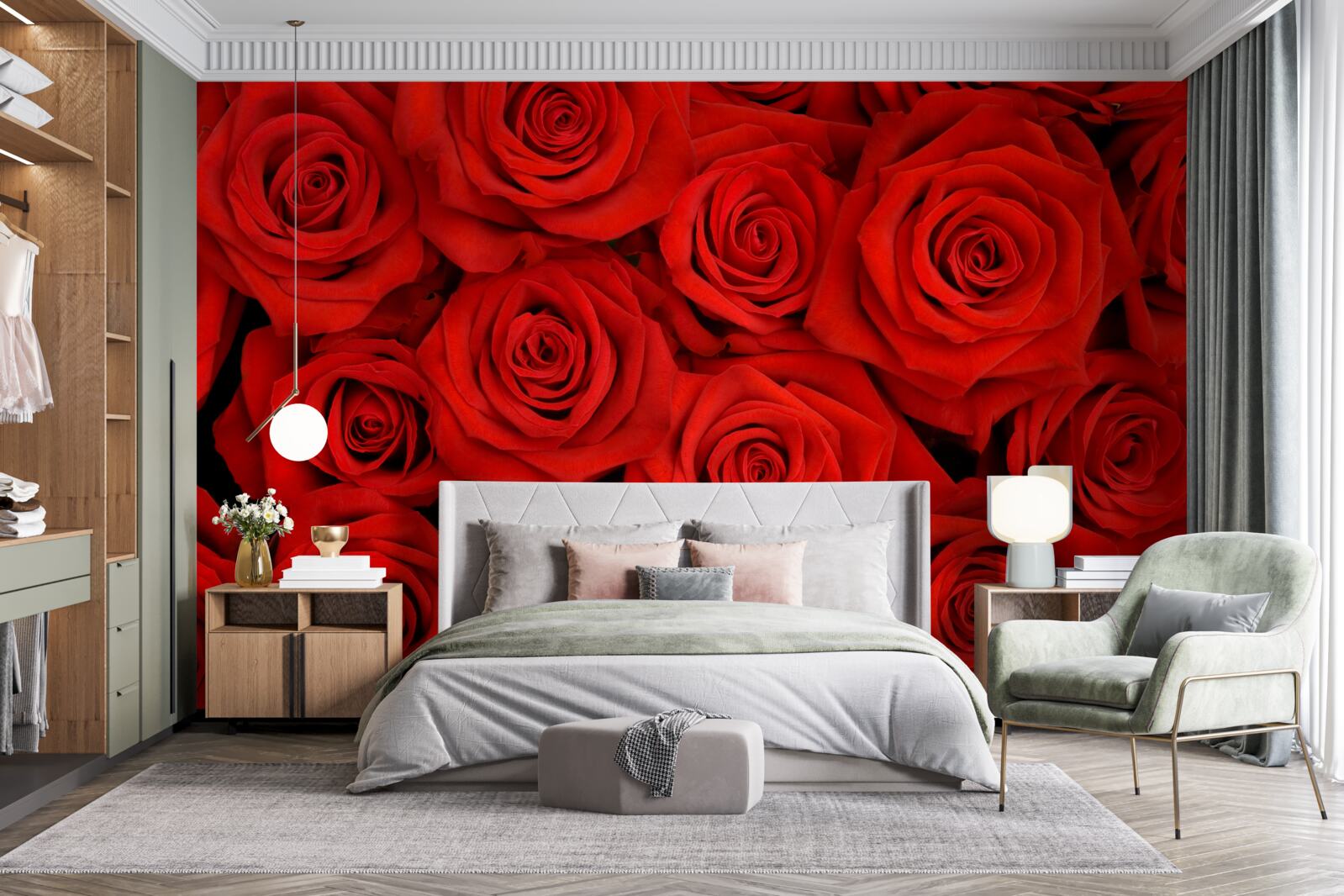 Fototapeten Ein Strauß roter Rosen