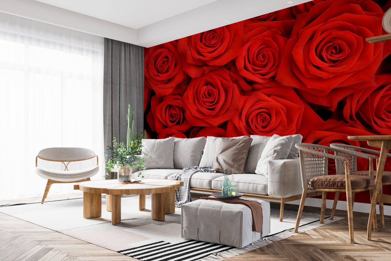 Fototapeten Ein Strauß roter Rosen