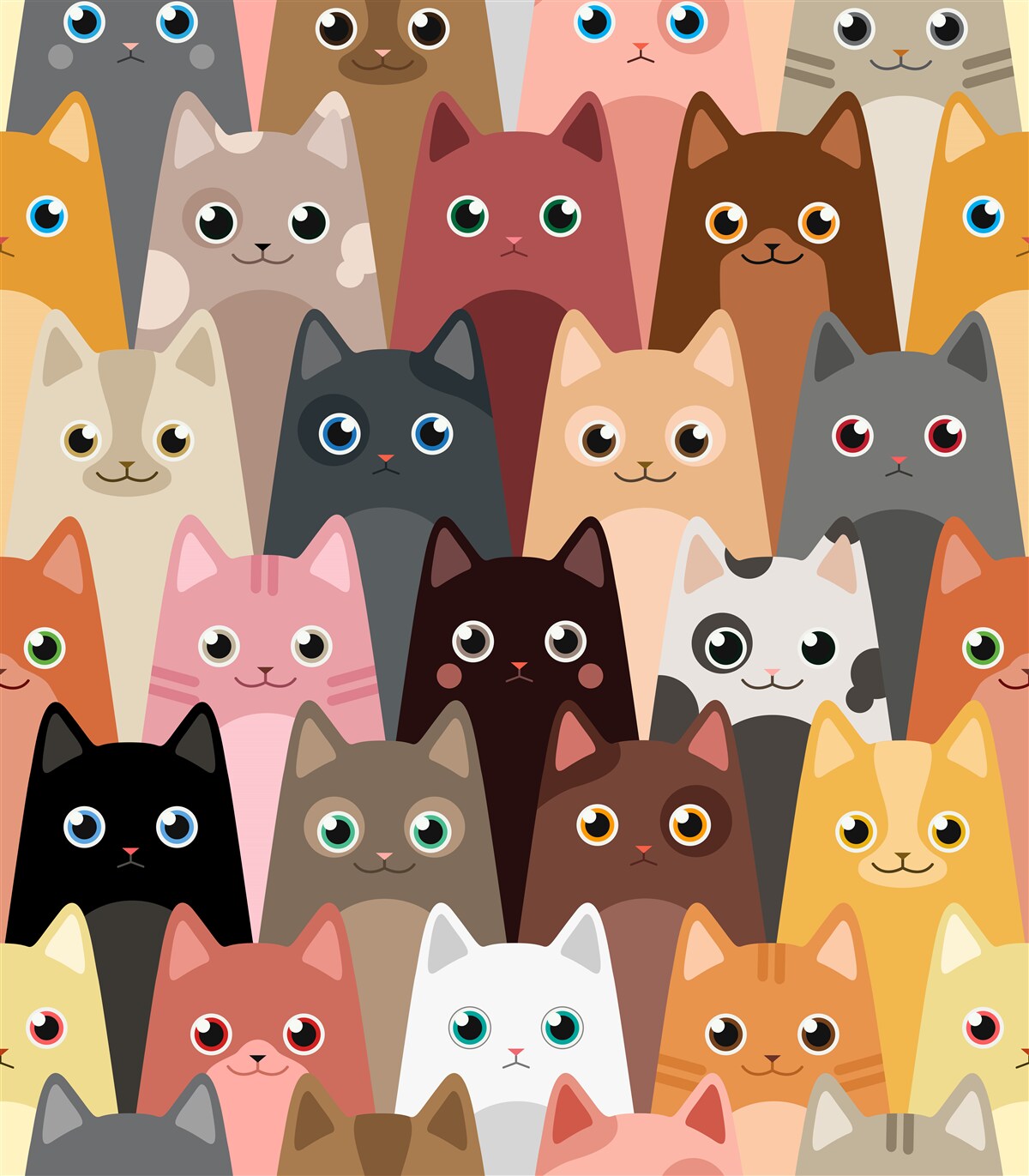 Fototapeten Viele Katzen mit vielen Augen