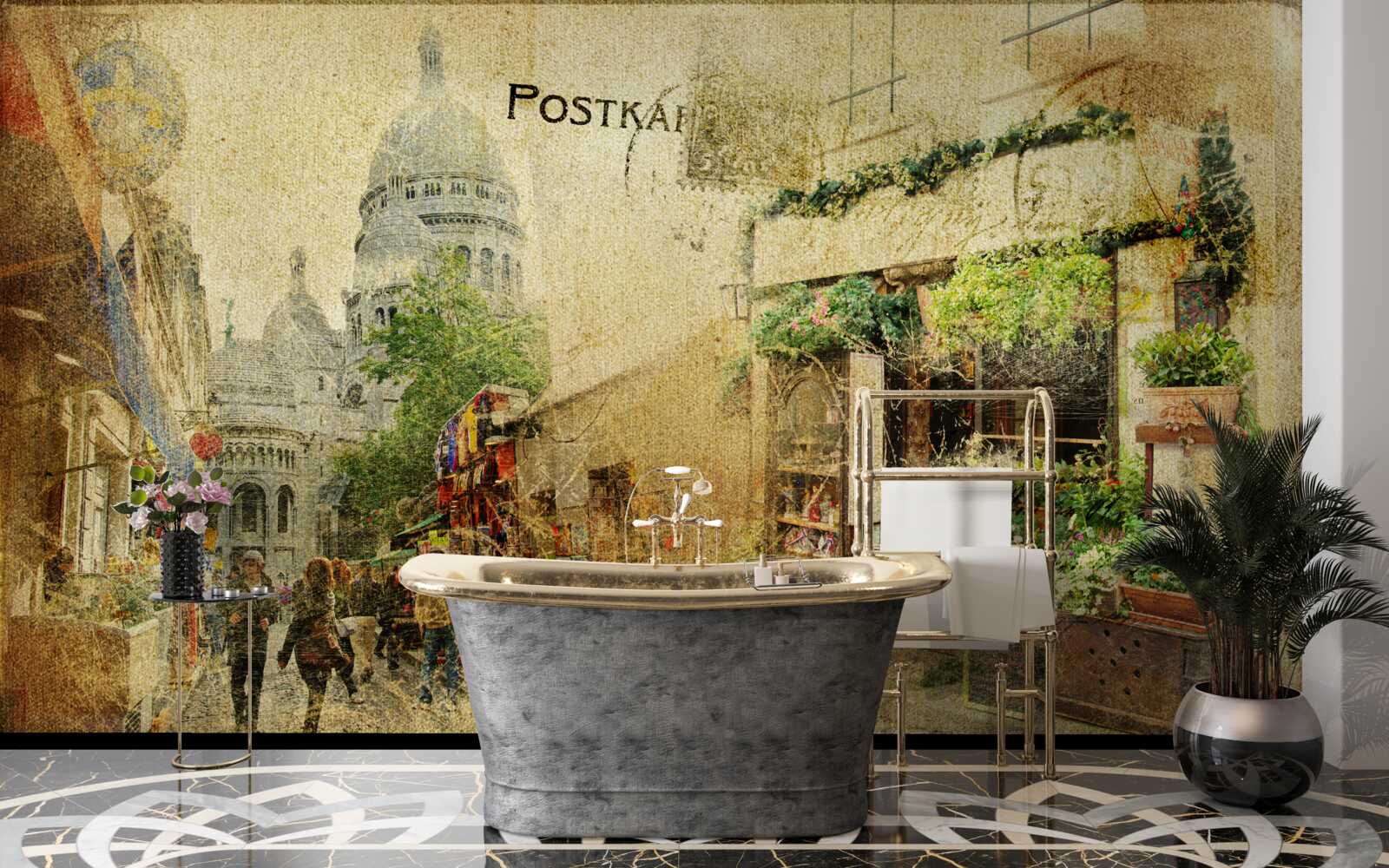 Fototapeten Altes Foto der Stadt