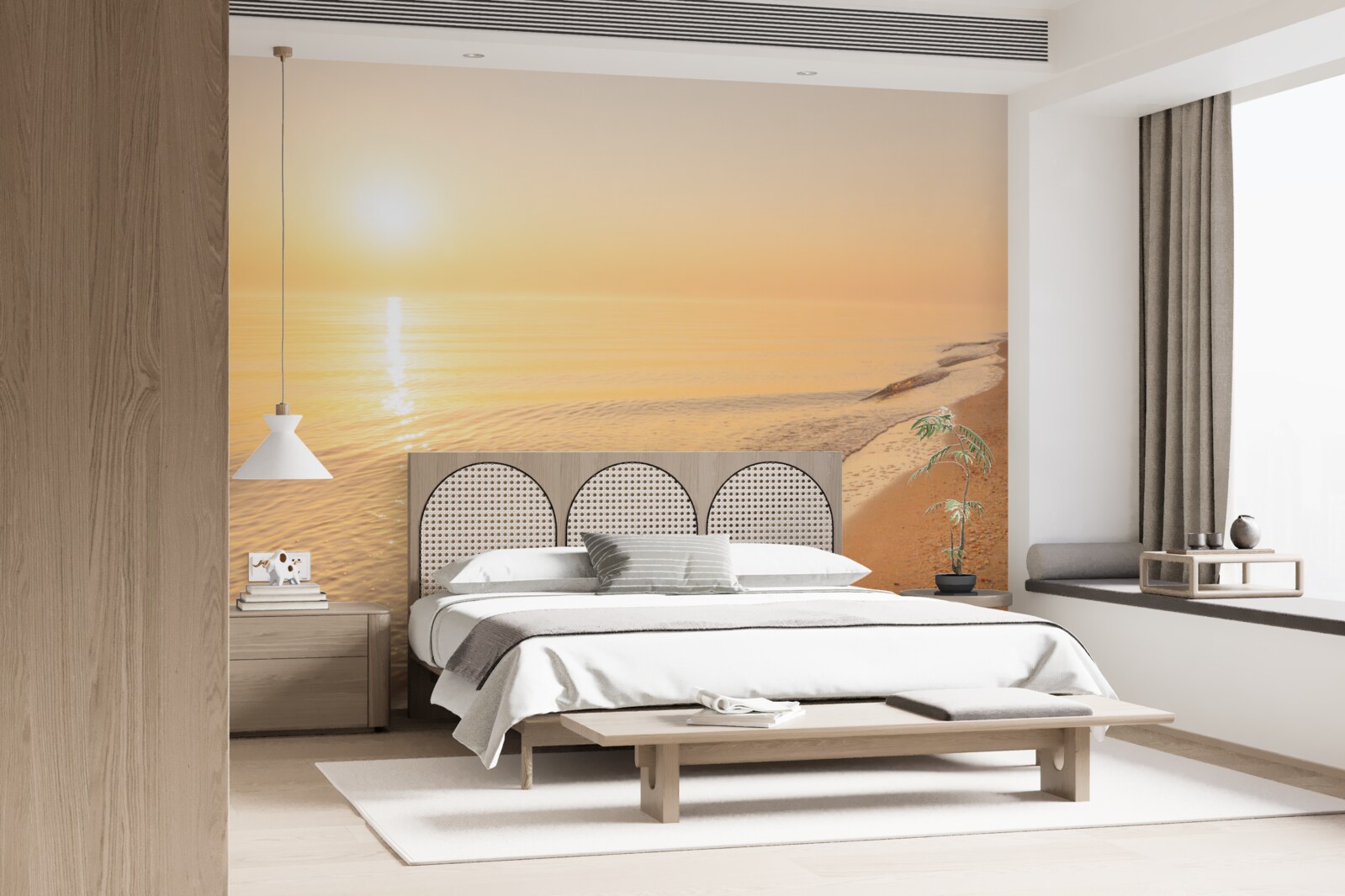 Fototapeten Sonnenuntergang am Meer im Sommer