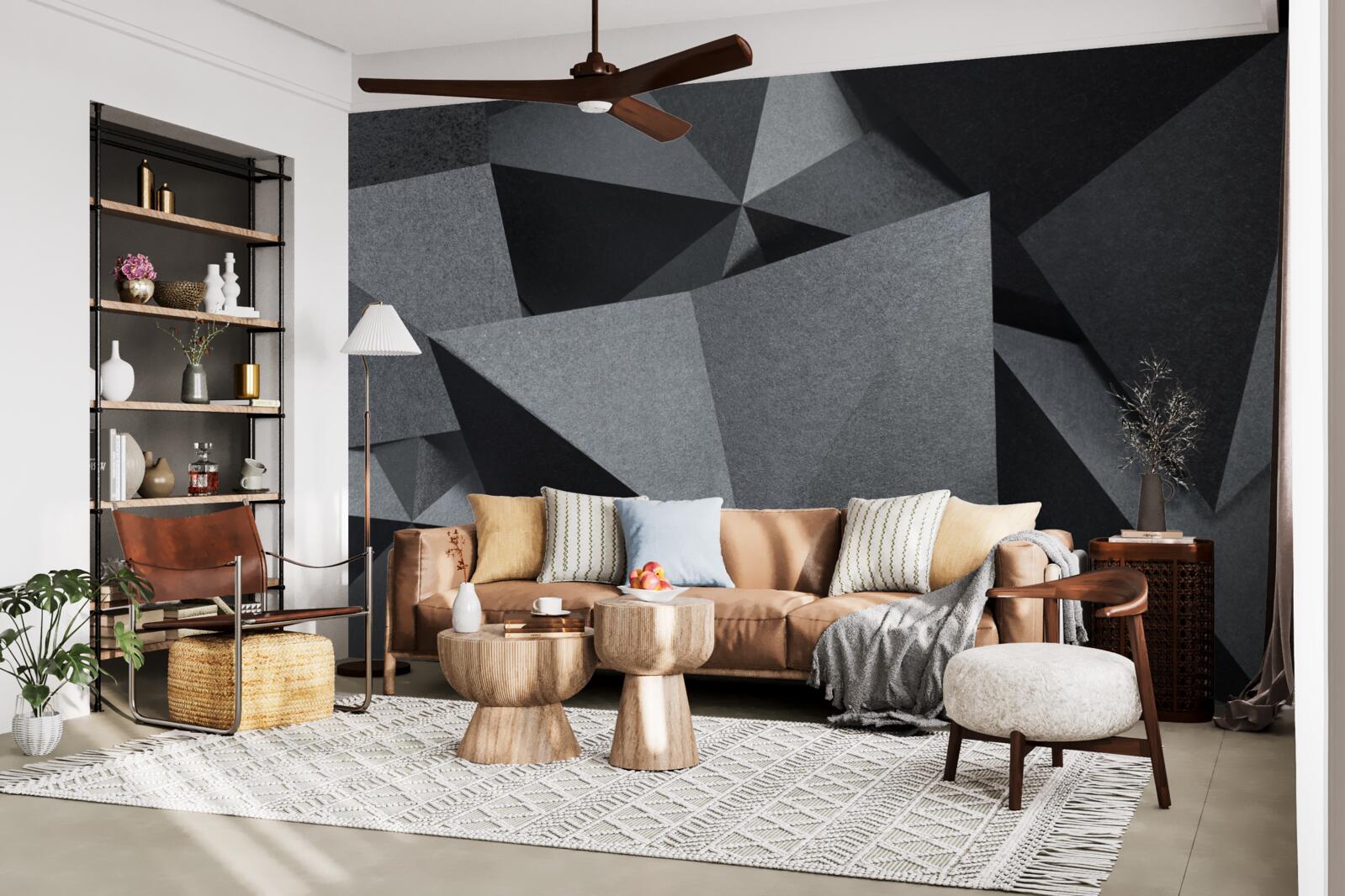 Fototapeten Geometrische Figuren auf einem dunklen Hintergrund
