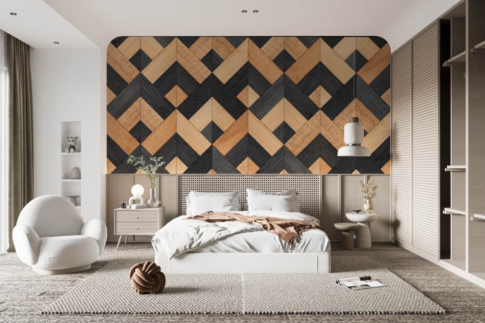 Fototapeten Interlacing Dark und Hellholz