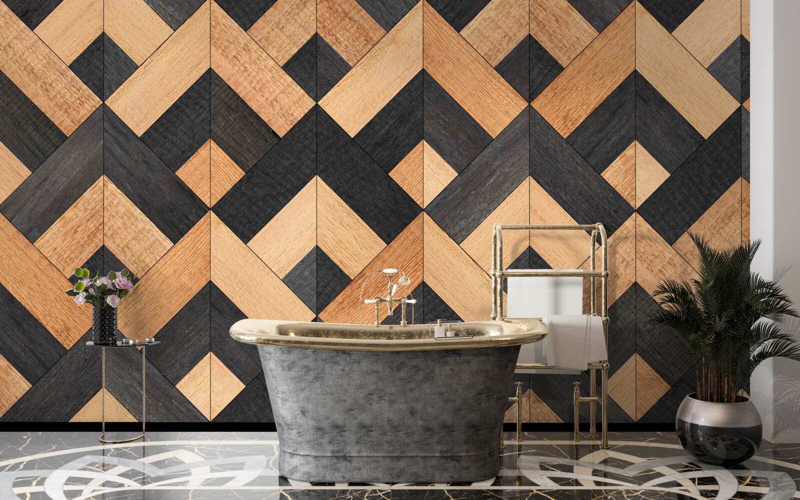 Fototapeten Interlacing Dark und Hellholz