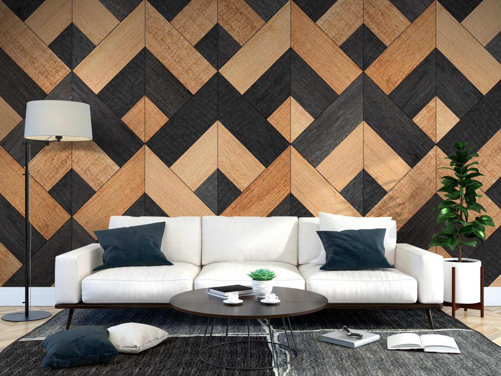 Fototapeten Interlacing Dark und Hellholz