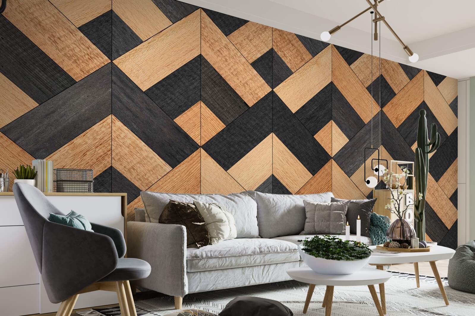 Fototapeten Interlacing Dark und Hellholz