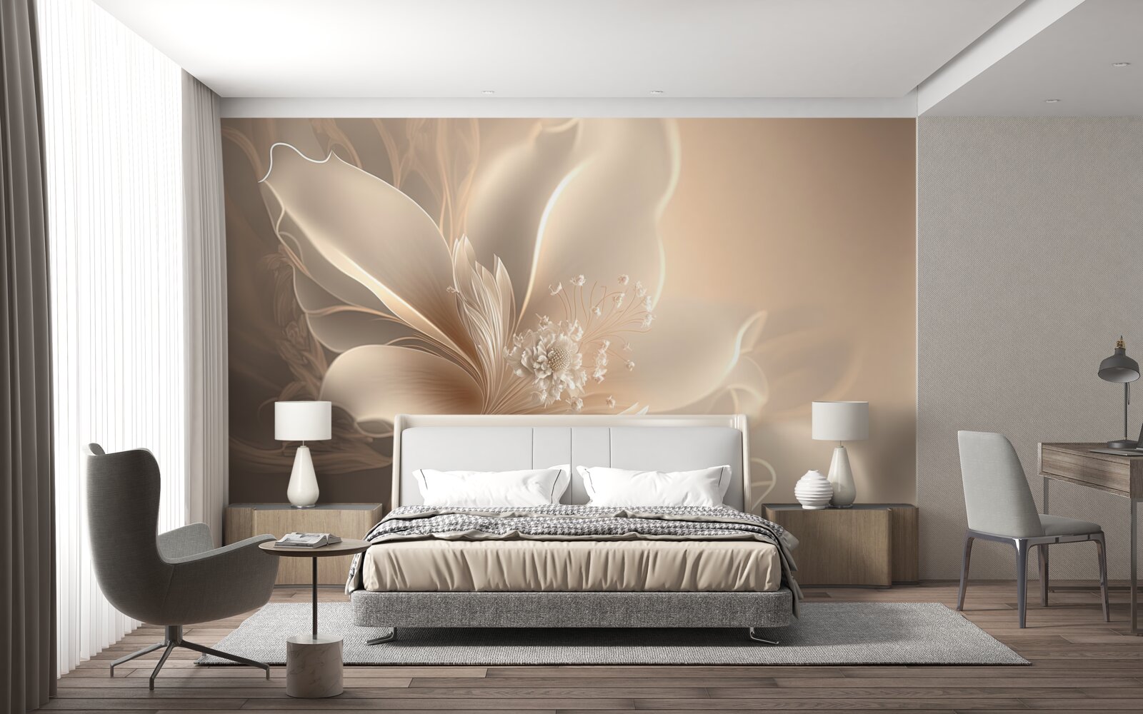 Fototapeten Elegante weiße Blume