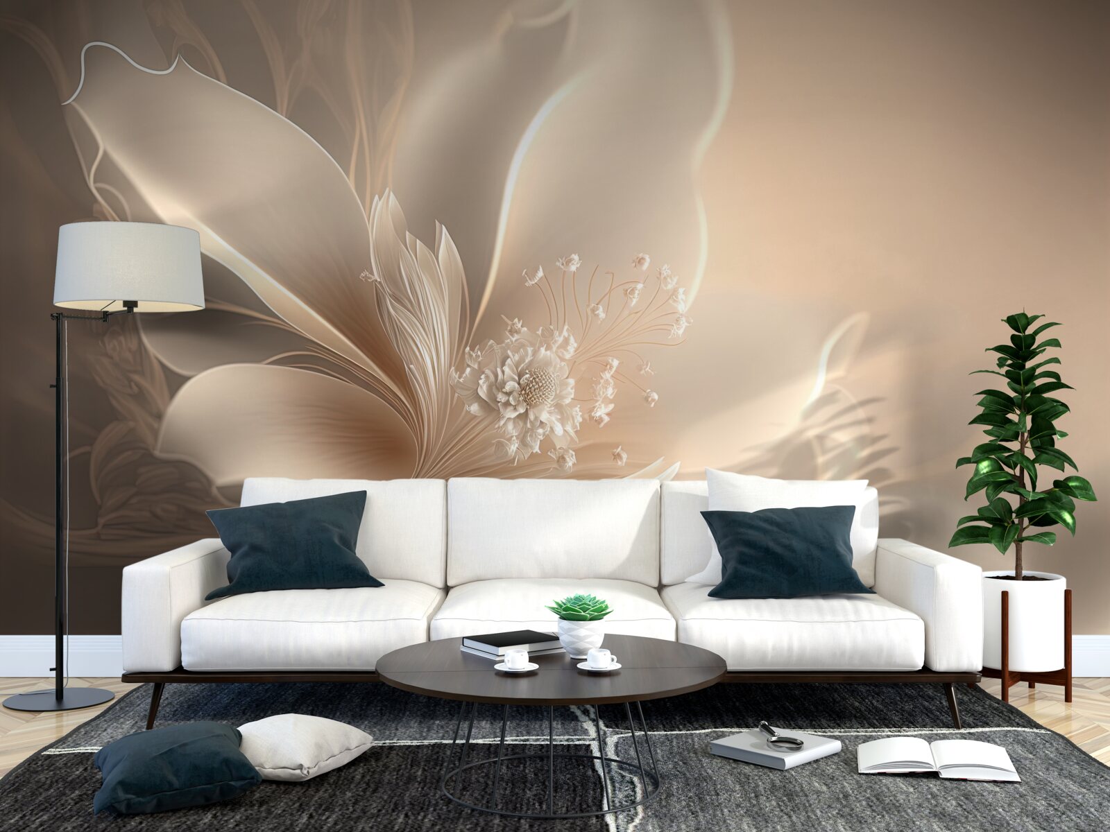 Fototapeten Elegante weiße Blume