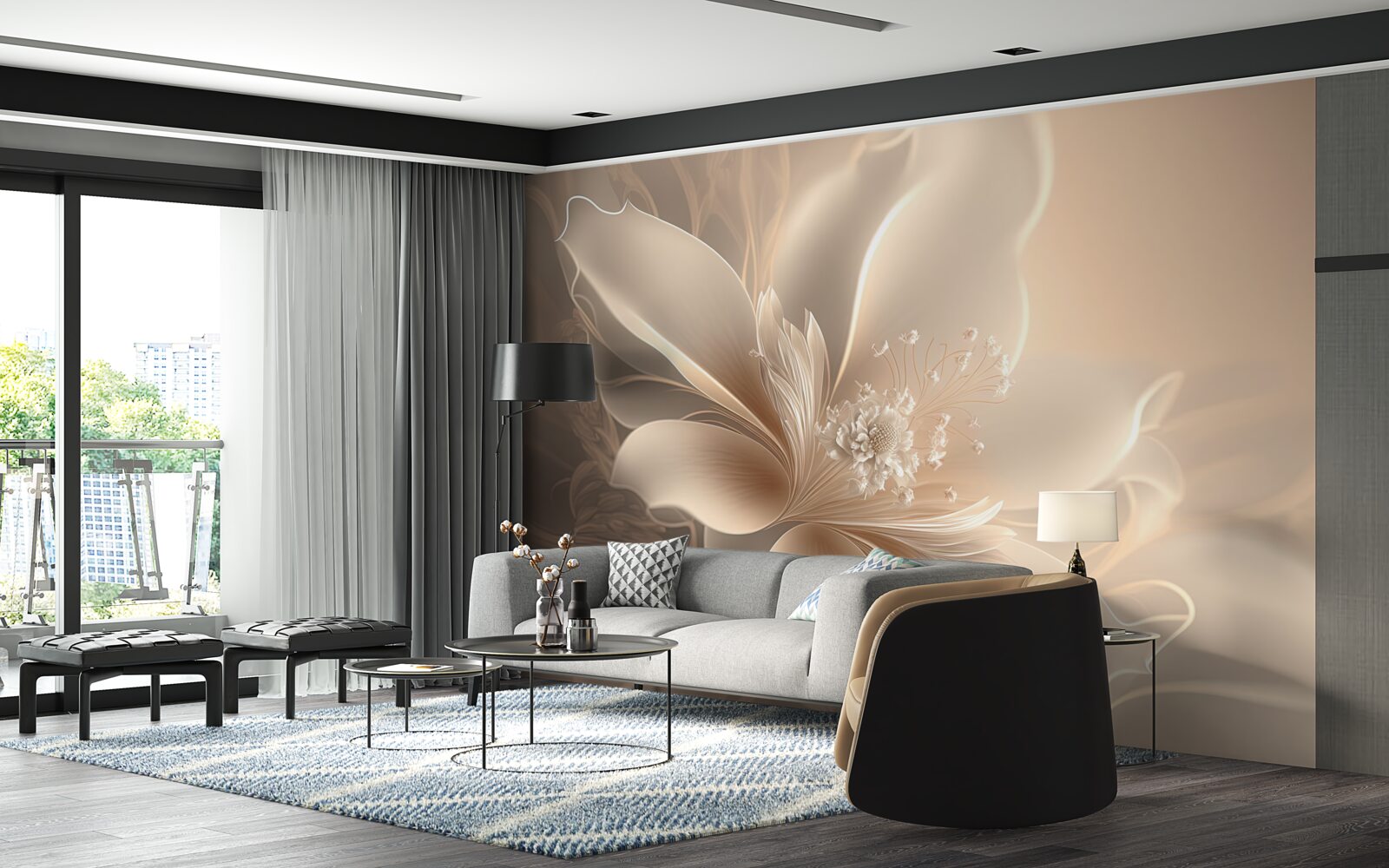 Fototapeten Elegante weiße Blume