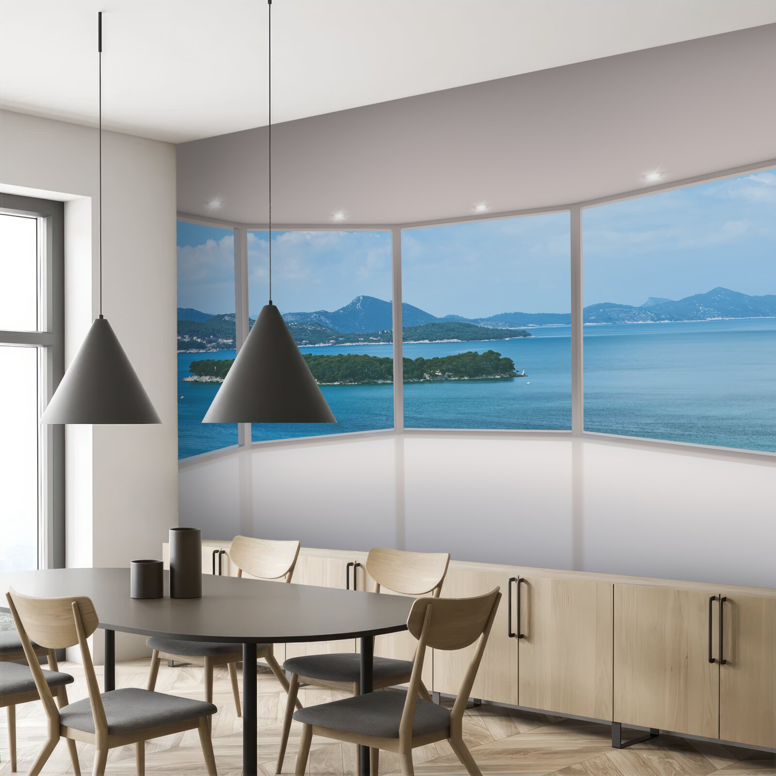Fototapeten Erstaunlicher Panoramablick auf den Ozean direkt aus den Fenstern